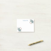 Blaue Krabbe Post-it Klebezettel (Auf Schreibtisch)