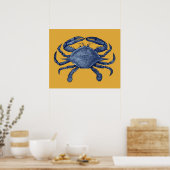 Blaue Krabbe Poster (Küche)