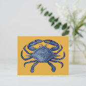 Blaue Krabbe Postkarte (Stehend Vorderseite)