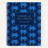 Blaue Krabbe Seaside Ocean Muster Notizblock (Vorderseite)