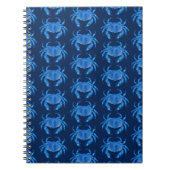Blaue Krabbe Seaside Ocean Muster Notizblock (Vorderseite)
