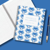 Blaue Krabbe Seaside Ocean Muster Notizblock