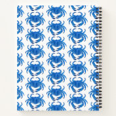 Blaue Krabbe Seaside Ocean Muster Notizblock (Rückseite)