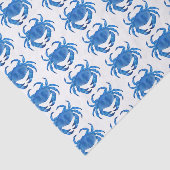 Blaue Krabbe Seaside Ocean Muster Seidenpapier (Ausschnitt)