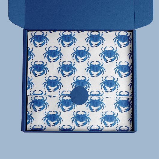 Blaue Krabbe Seaside Ocean Muster Seidenpapier