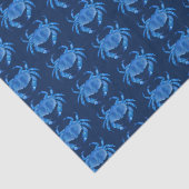 Blaue Krabbe Seaside Ocean Muster Seidenpapier (Ausschnitt)