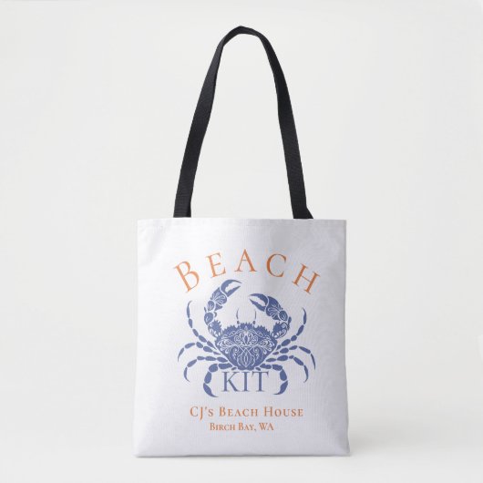 Blaue Krabbe Strandgast-Kit Tasche (Vorderseite)