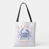 Blaue Krabbe Strandgast-Kit Tasche (Rückseite)