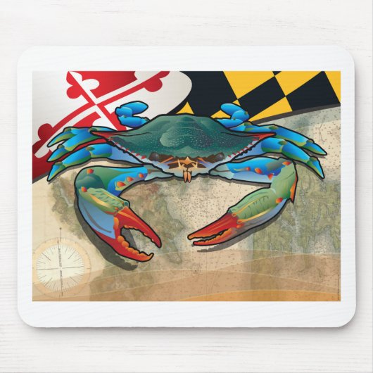 Blaue Krabbe von Maryland Mousepad (Vorne)