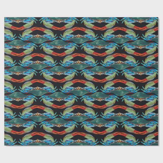 Blaue Krabben für immer Geschenkpapier (Flach)