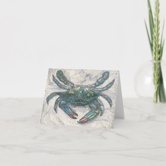 Blaue Krabben-Gruß-Karte Chesapeake Bays Karte (Vorderseite)