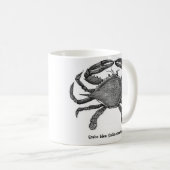 Blaue Krabben-Kaffee-Tasse Kaffeetasse (VorderseiteRechts)