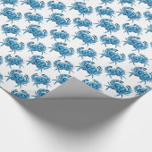 Blaue Krabben Küste Meeresfrüchte Geschenkpapier (Ecke)