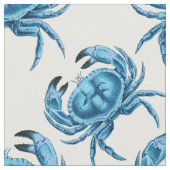 Blaue Krabben Küstenmuster Stoff (Nahaufnahme)