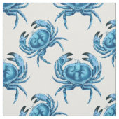 Blaue Krabben Küstenmuster Stoff (Muster)