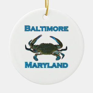 Blaue Krabben-Logo Baltimores Maryland Keramikornament