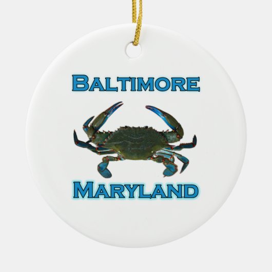 Blaue Krabben-Logo Baltimores Maryland Keramikornament (Vorne)