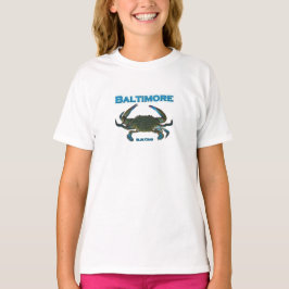 Blaue Krabben-Logo Baltimores T-Shirt