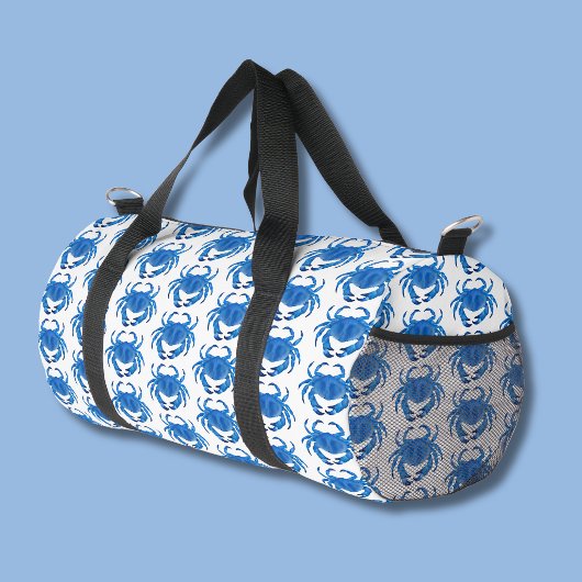 Blaue Krabben Muster Duffle Bag