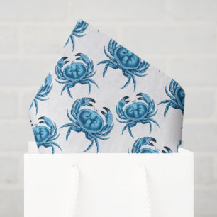 Blaue Krabben Strandmuster Seidenpapier