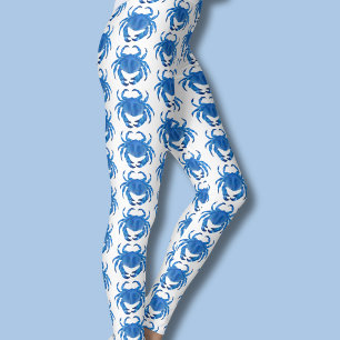 Blaue Krabben Struktur Leggings