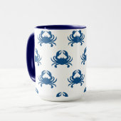 Blaue Krabben-Tasse Tasse (Vorderseite Links)