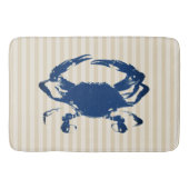 Blaue Krabben-u. Taupe-Küstenstreifen Badematte (Vorderseite)