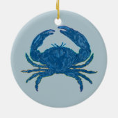 Blaue Krabben-Verzierung Keramikornament (Hinten)