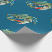 Blaue Krabbenmuster Geschenkpapier (Ecke)