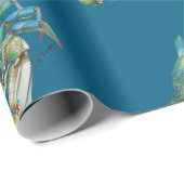 Blaue Krabbenmuster Geschenkpapier (Rolleneckpunkt)