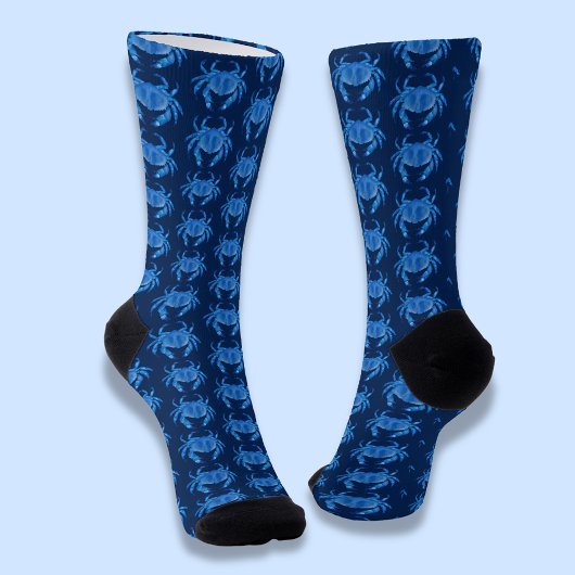 Blaue Krabbenmuster Socken