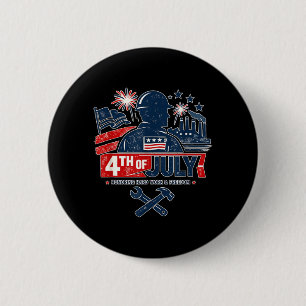 Blaue-Kragen 4. Juli Amerikanischer Arbeiter Patri Button