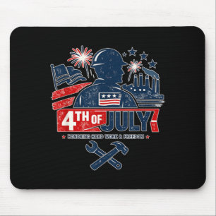 Blaue-Kragen 4. Juli Amerikanischer Arbeiter Patri Mousepad