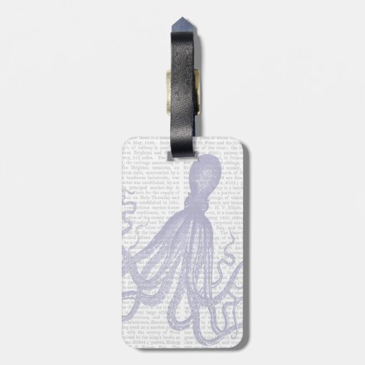 Blaue Krake 5 Gepäckanhänger (Rückseite vertikal)