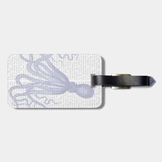 Blaue Krake 5 Gepäckanhänger (Rückseite horizontal)