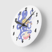 blaue Krake, die mehrfaches percussion.png spielt Runde Wanduhr (Winkel)