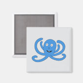 Blaue Krake Magnet (Vorderseite/Rückseite)