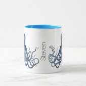 Blaue Kraken-Gewohnheits-Tasse Tasse (Zentrum)