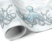 Blaue Kraken-glattes Packpapier, 30" x 6' Geschenkpapier (Rolleneckpunkt)