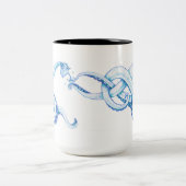 Blaue Kraken-Kaffee-Tasse Zweifarbige Tasse (Mittel)