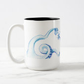 Blaue Kraken-Kaffee-Tasse Zweifarbige Tasse (Links)