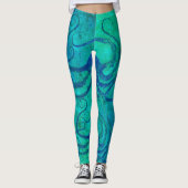 Blaue Kraken-Tentakeln auf Aqua - Leggings (Vorderseite)