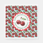 Blaue Krautmuster Personalisiert Birthda Serviette (Vorderseite)