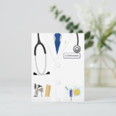 Blaue Krawatte - Ankündigung neuer Arzt (Stehend Vorderseite)