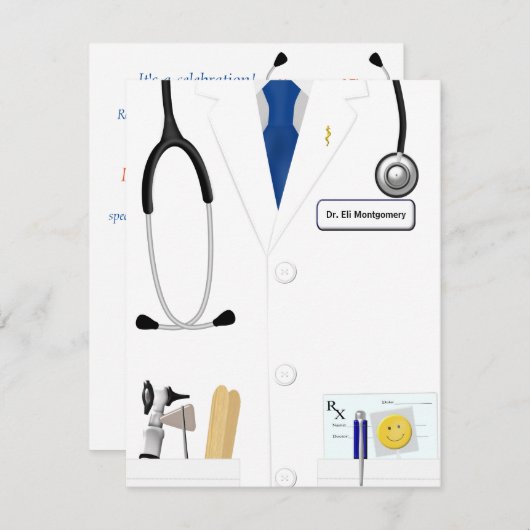 Blaue Krawatte - Ankündigung neuer Arzt (Vorne/Hinten)