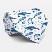 Blaue Krawatte der Aquarell-Marinetier-| (Gerollt)