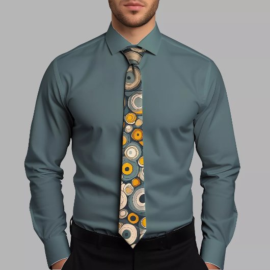 Blaue Krawatte des klassischen Circle Pattern