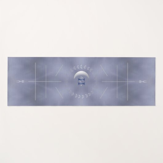 Blaue Krawatte, Halbmond, Alignment Yoga Mat Yogamatte (Vorderseite (Horizontal))