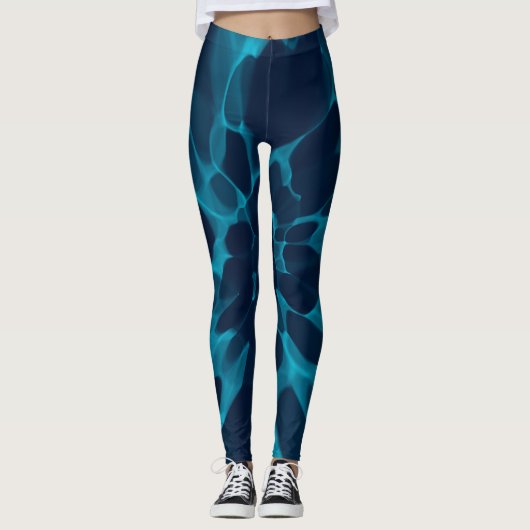 Blaue Krawatte Leggings (Vorderseite)