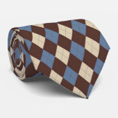 Blaue Krawatte mit Argyle-Muster (Gerollt)